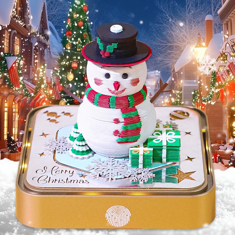 Time Piece Kalender 2026 Schreibtischkalender mit LED-Licht 3D Abreißkalender Papierschnitzkunst Notizblock Geschenk Weihnachten