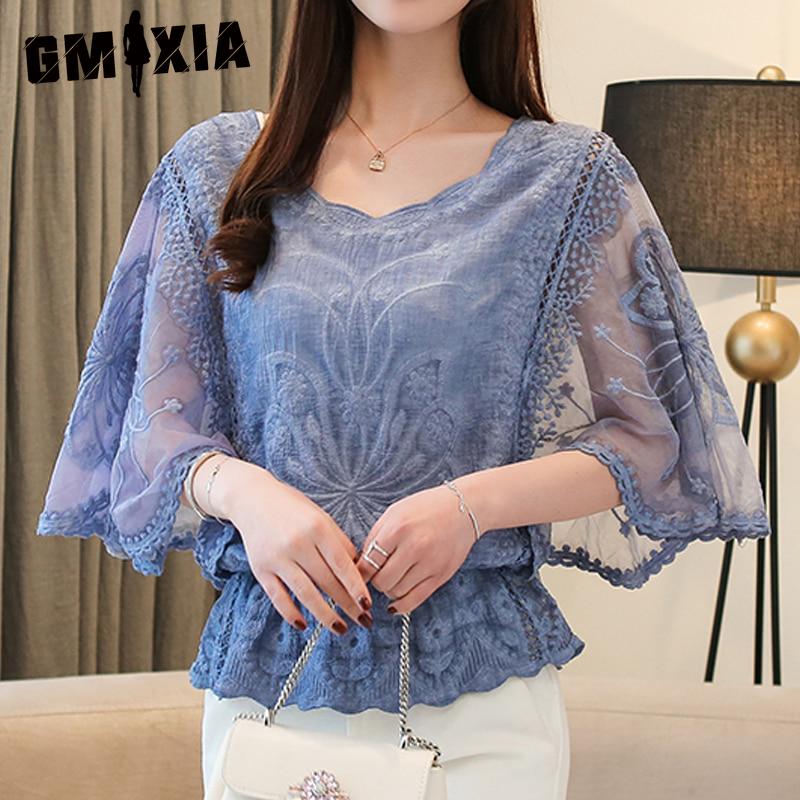 GMXIA Moda Donna Casual Tinta Unita Stampa Scollo a V Bluse e Camicie