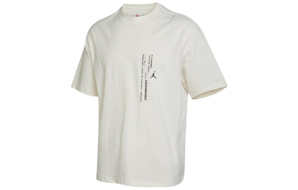 Jordan T Shirts Men's White Crew Neck Moderate Straight Fit DM1419-901