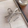 Metal Silver Simple Hair Clip Claw For Women Trendy Crab Catches Clamp Korea Headwear Accessories