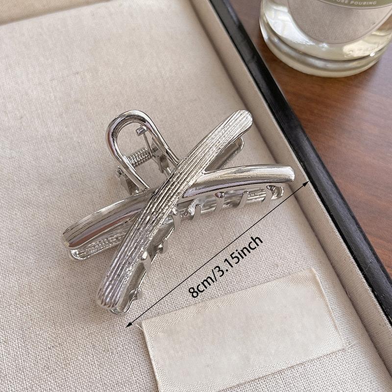 Metal Silver Simple Hair Clip Claw For Women Trendy Crab Catches Clamp Korea Headwear Accessories
