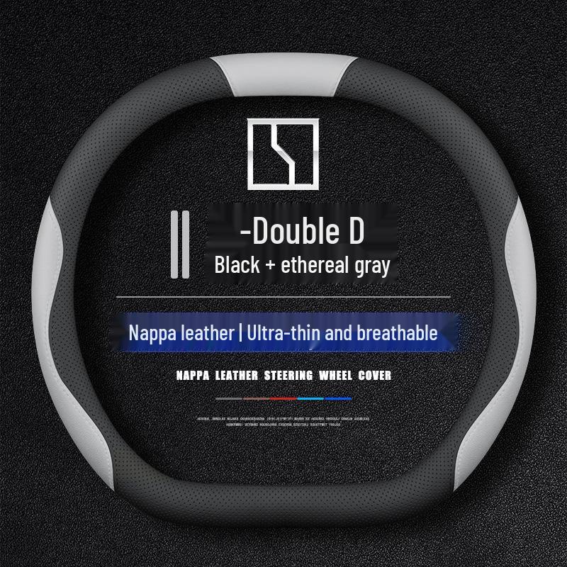 Zeekr 007 All-Season Genuine Leather Steering Wheel Cover: Non-Slip, Wear-Resistant, Sweat-Absorbent, Breathable, Thin Universal Fit Zeekr 007