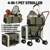 Double Pet Stroller For Dogs Cats Foldable Travel Carriage Detachable Carriers Safety Belts 4 Lockable Wheels Heavy Duty Load