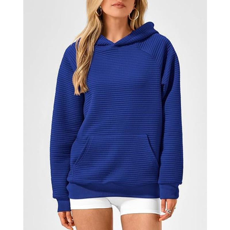 2025 Fashion Striped Loose Long Sleeved Hooded Sweater Women Autumn and Winter Casual Simple Office Sweatshirt Hoodie Elegant Loose Women's Clothing