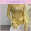 T-shirt a manica lunga in cotone da donna con tessuto traspirante, vestibilità slim, per primavera ed estate
