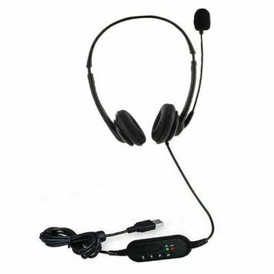Usb Computer Headset Wired Over Ear Headphones For Call Center Laptop Desktop Heavy Bass Sound Noise Cancelling Earphone