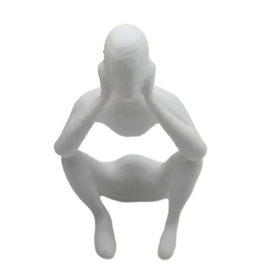 3D Printed Thinker Style Abstract Sculpture  Meditator Statue Collectible Figurines A
