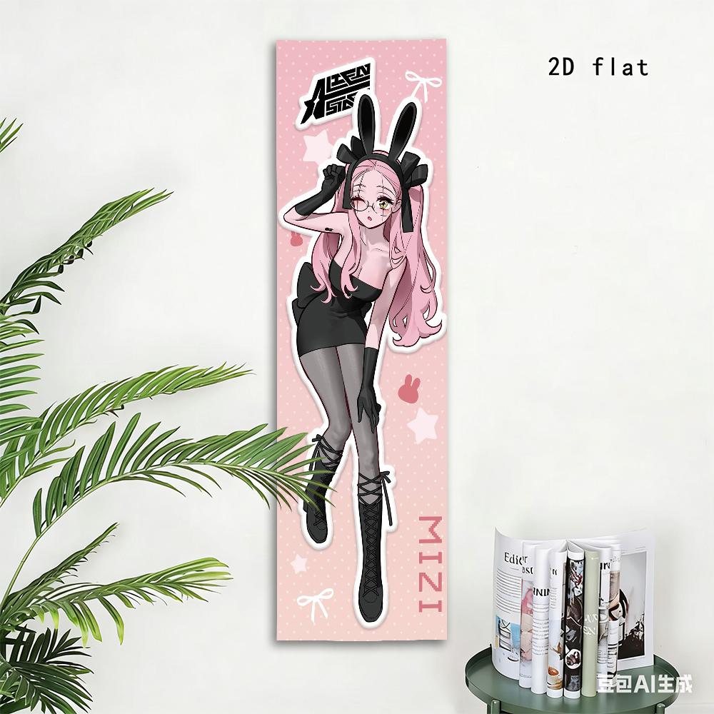 A-Alien Stage Ivan & Mizi Bunny Girl Long Tapestry, Vertical Anime Wall Hanging For Bedroom, Door, Otaku Room Decor