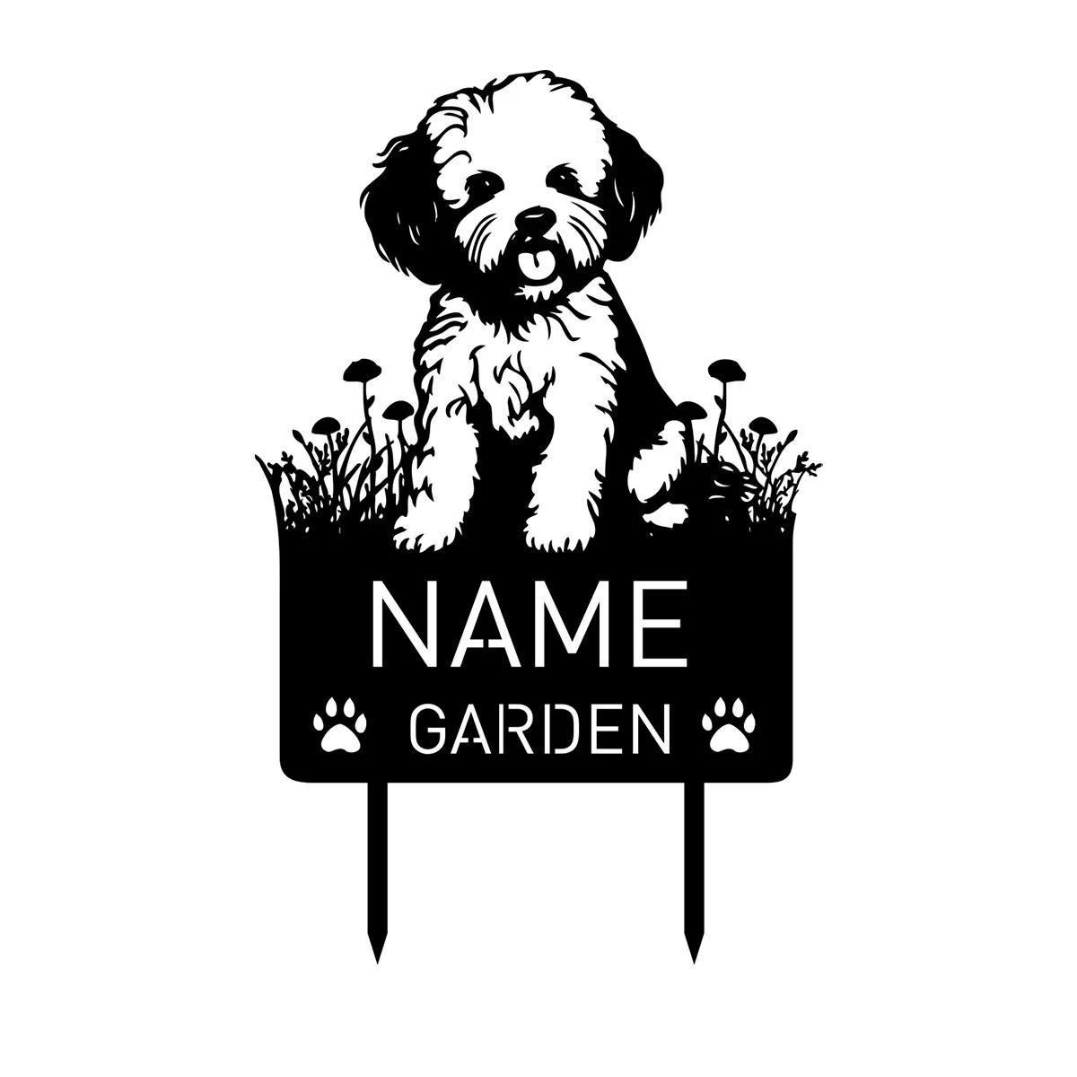 

Personalized Bichon Frise Dog Grave Marker Metal Garden Stake Pet Memorial Sympathy Gift
