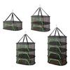 Breathable Mesh Fish Drying Rack Vegetable Dryer with 360 Degree Rotating Hook Foldable Indoor Hanging Hanging Net