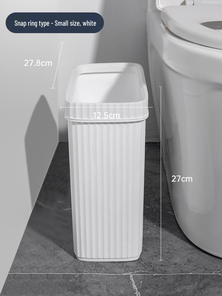 Compact Rectangular Trash Bin with Lid - Ideal for Kitchen or Bathroom