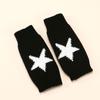 Punk Star Knitted Woolen Gloves for Men Women Pentagram Half Finger Warm Soft Mitten Soft Star Hand Fingerless Gloves