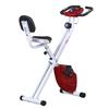 Cyclette con Resistenza Magnetica, 8 Livelli, Altezza Regolabile, Display LCD, Rosso + Bianco