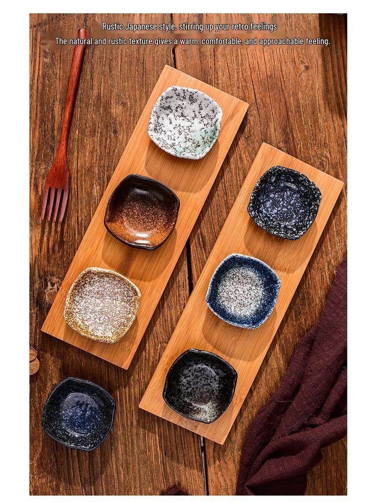 Japanisches Keramik-Dip- & Sojasaucen-Schälchen-Set - Snackteller & Geschirr