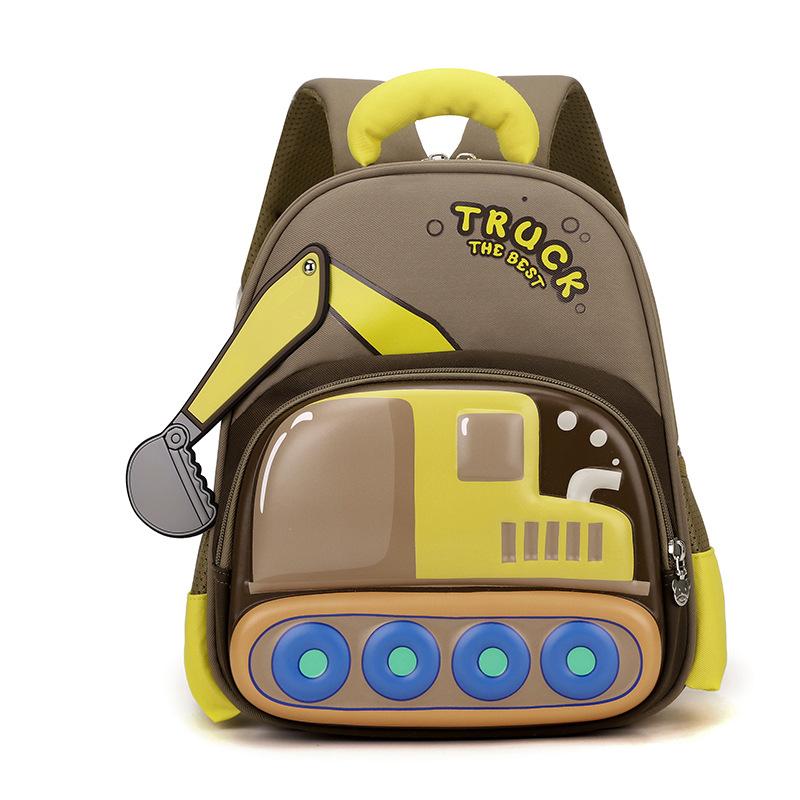 New kindergarten excavator schoolbag cute cartoon backpack medium and large class children's backpack fashion