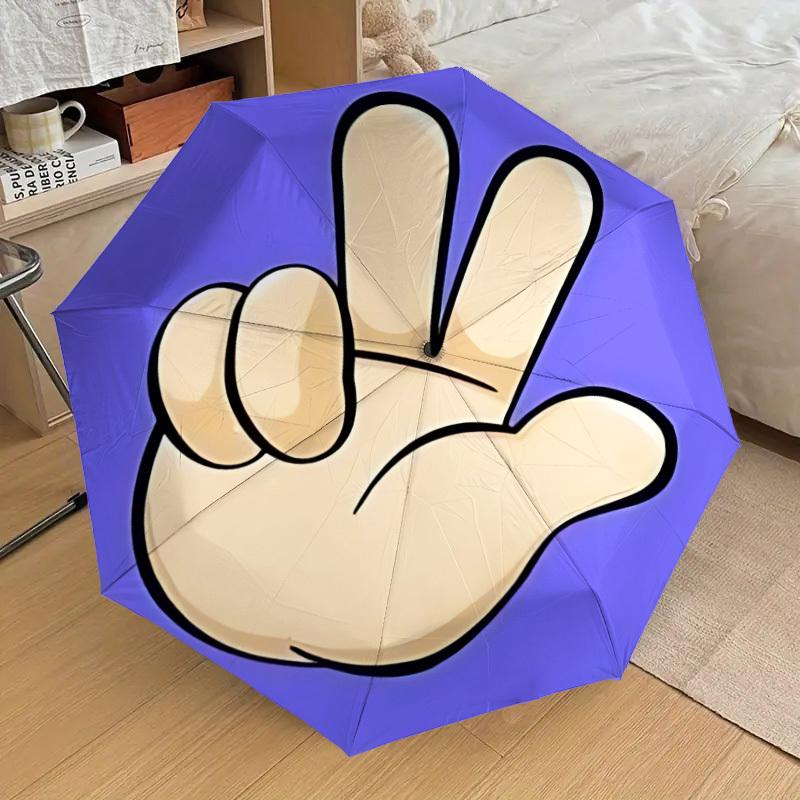 

1pc Three Hand Gesture Fashionable Automatic Opening/Closing Folding Umbrella with 8 Iron Bones, Plastic Handle yy251015008