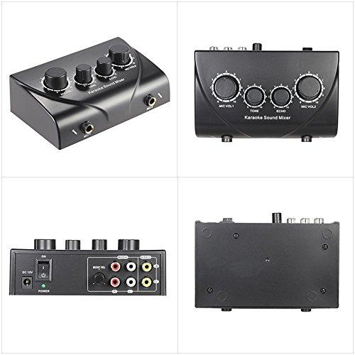 Douk Audio Karaoke Sound Mixer KTV Effect Reverb Microphone Preamplifier Home Audio DVD System Black