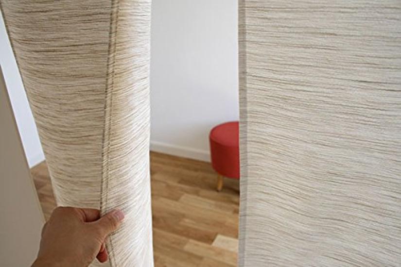 Stylish Scandinavian Sunnyday Fabric Noren Grand Approximately 85cm Wide x 170cm Long Curtain, Ivory,