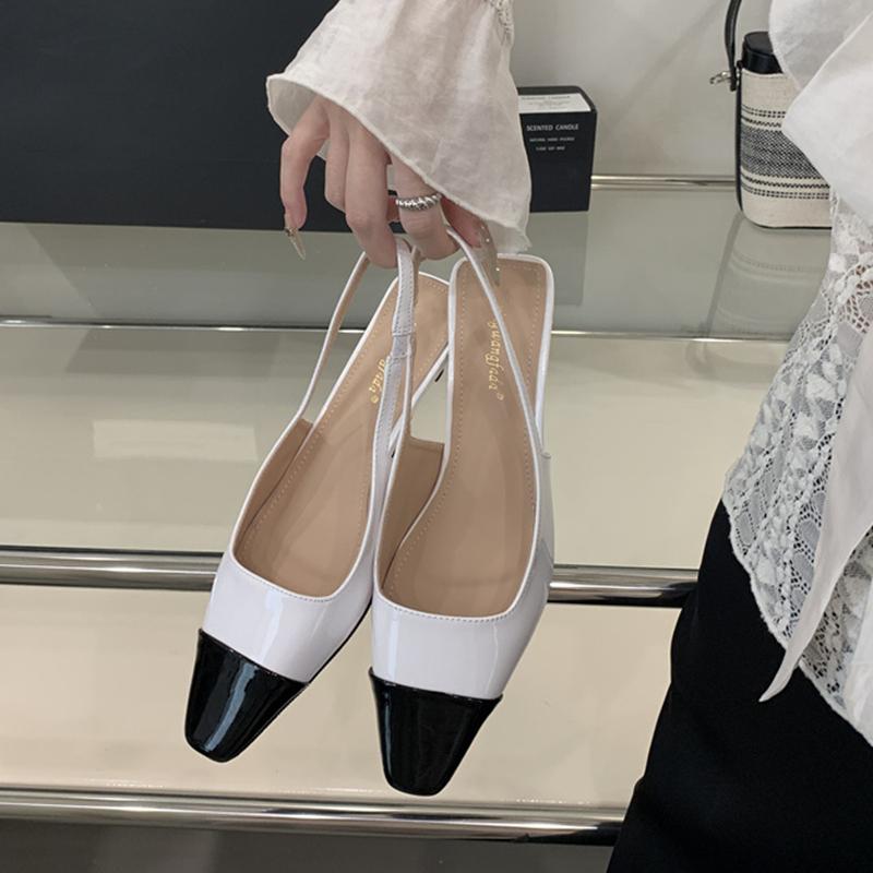 Fashion SUOJIALUN 2025 New Brand Women Sandal Fashion Mix Color Sahllow Slip On Slingback Shoes Thin Low Heel Outdoor Dress Pumps Shoes