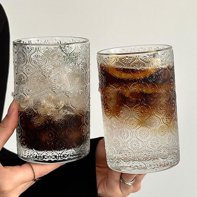 

Embossed Begonia Flower Glass Cups (2-Pack)