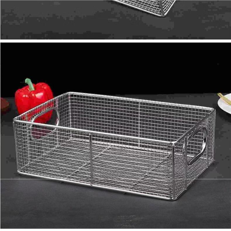 Stainless Steel Square Shaking Basket for Breading and Frying