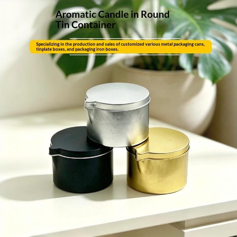 Multi-Purpose Tinplate Candle Jars with Handy Spout Leakproof Tins for Aromatherapy Massage Cream Cosmetic Storage