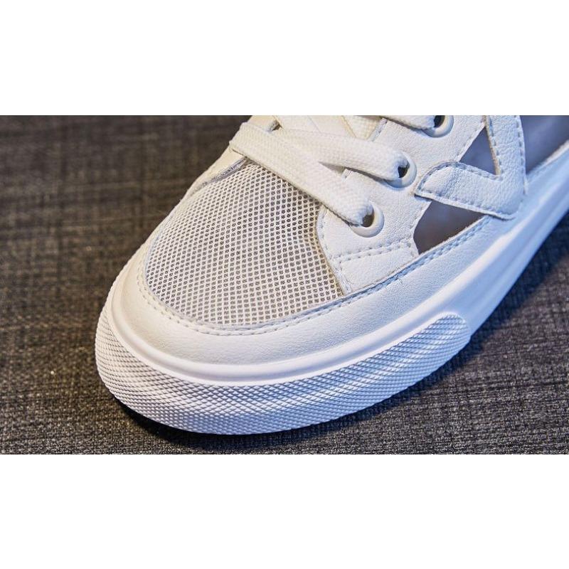 Sportiniai sandalai, moteriški viršutiniai drabužiai vasaros studentams, tinkami laisvalaikio balti batai plokščiu dugnu