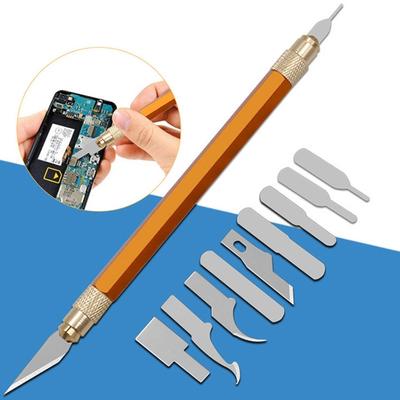 12pcs/set Phone Repair Blades Steel Craft Artwork Sculpture Knifes with Handle Carving Stencil Paper DIY Cutter