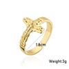 Vintage Cross Rings For Women Men Gold Color Stainless Steel Adjustable Ring Religious Party Jewelry Gift