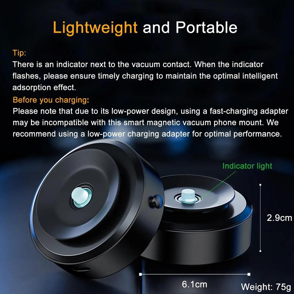 One-Hand Operated Magnetic Suction Car Phone Holder, Magnetic Suction Phone Mount for Car Compatible with Magsafe