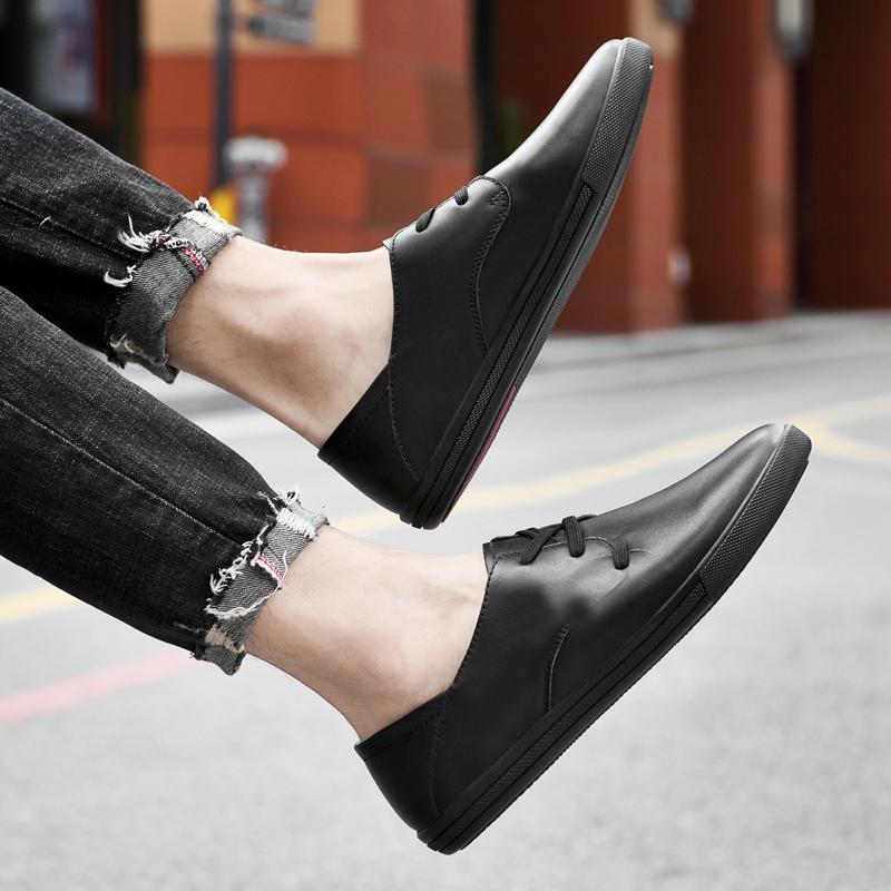 Nové velké kožené pánské boty pro volný čas Ručně vyráběné boty pánského stylu Pohodlné pánské prodyšné pánské tenisky Boty z hovězí kůže