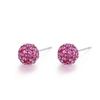 Soft Clay Crystal Ball Ear Stud with Bone Setting, Fashionable for Daily Wear, Full Diamond Design, High-end Romantic Couple Ear Stud Earrings