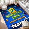 Custom Name Personalized Geometry Dash Print Carpet, Versatile Home Decor Rug, for Playroom, Apartment, Balcony, Entryway, Hallway Gift