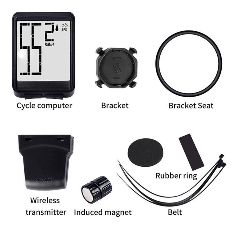 Large Screen Wireless Bicycle Computer Waterproof Bike Speedometer Stopwatch with Backlight Bike Bicycle Speedometer