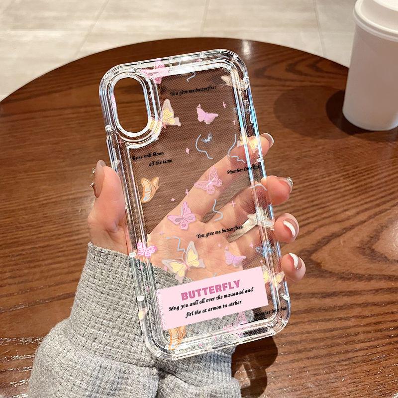 Simple Butterfly Is Suitable for iPhone17ProMax Mobile Phone Case Apple 16Pro Airbag 14/15 Factory 13 Generation