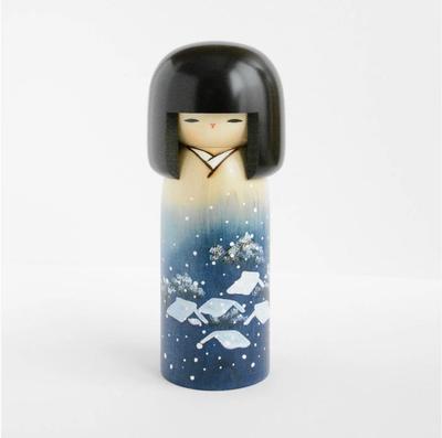 Usaburo Wooden Kokeshi Doll Yukigeshou 19cm Tall Made In Japan
