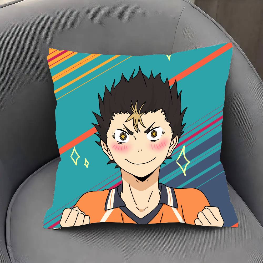 Ю Нишиноя Аниме H-Haikyuu!! Модная квадратная наволочка для подушки, для спальни, дивана, комнаты, интерьера, отдыха. 12x12Inch