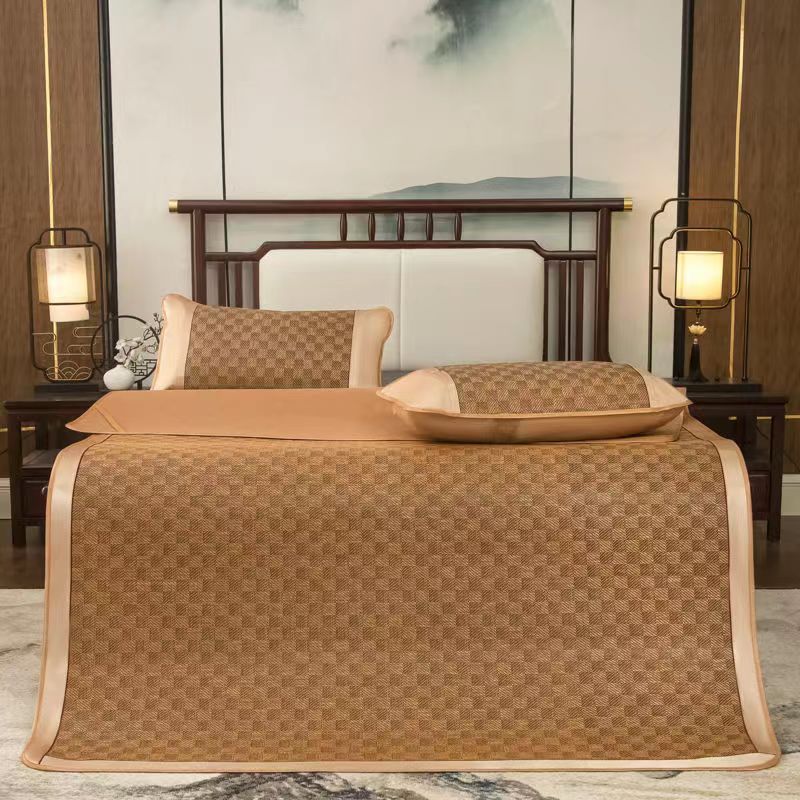 Rattan Mat Summer Two-sided Thickened Rattan Mat Bedding Folding Natural Ice Silk Mat Smooth Cool Breathable Easy To Store Clean