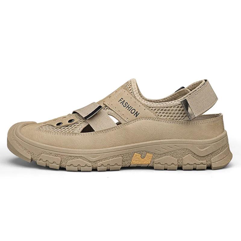 Fashion Men Outdoor Summer Sandals Mens Mesh Water Sports Shoes Sandal Flats 2025 Male Hiking Sandalias Hollow Breathable Casual Shoes