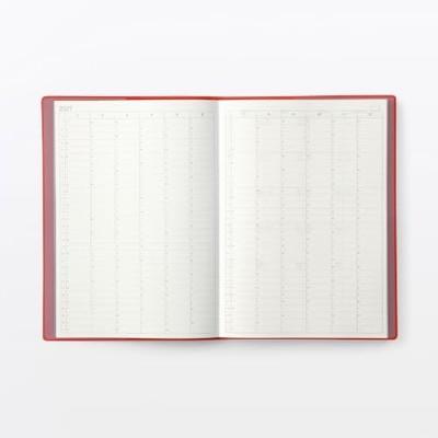 MUJI 2027 Monthly Weekly Planner Schedule Book Red Dec 2026 A6