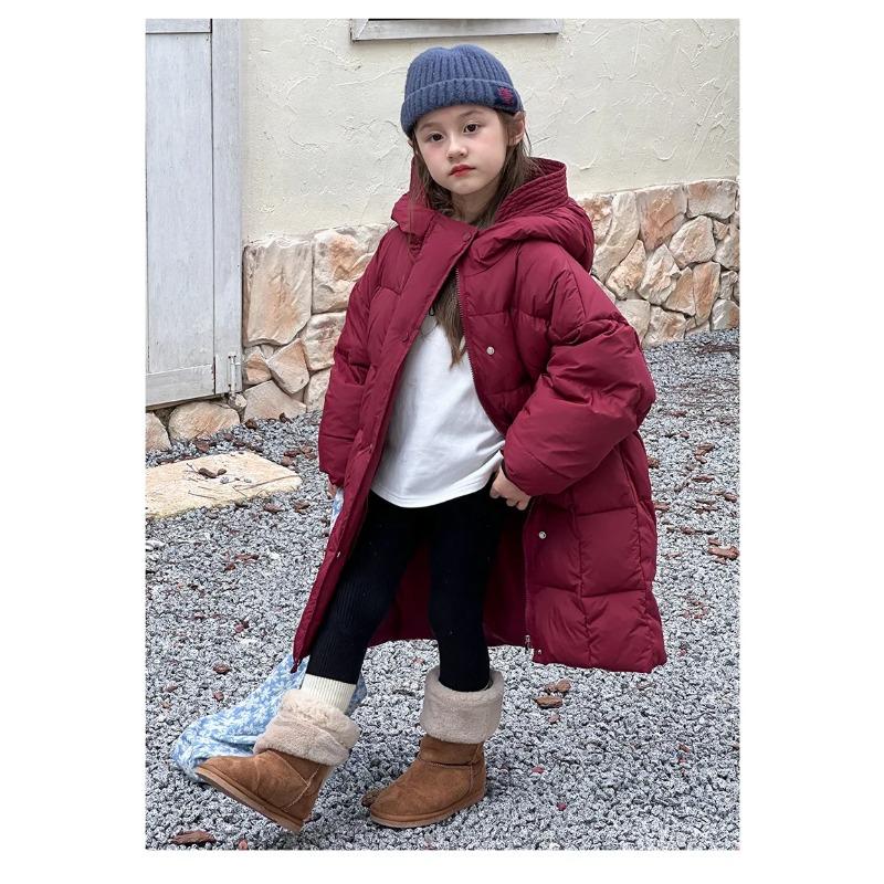 Kinder Weiße Entendaunenjacke Dicke Warme Lange Oberbekleidung für Jungen Mädchen Parkas 2024 Winter Neue Casual Teenager Kinder Mäntel
