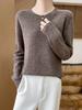 Women's Colorful Dot Round Neck Wool Sweater - Autumn/Winter Versatile Knitwear Pullover