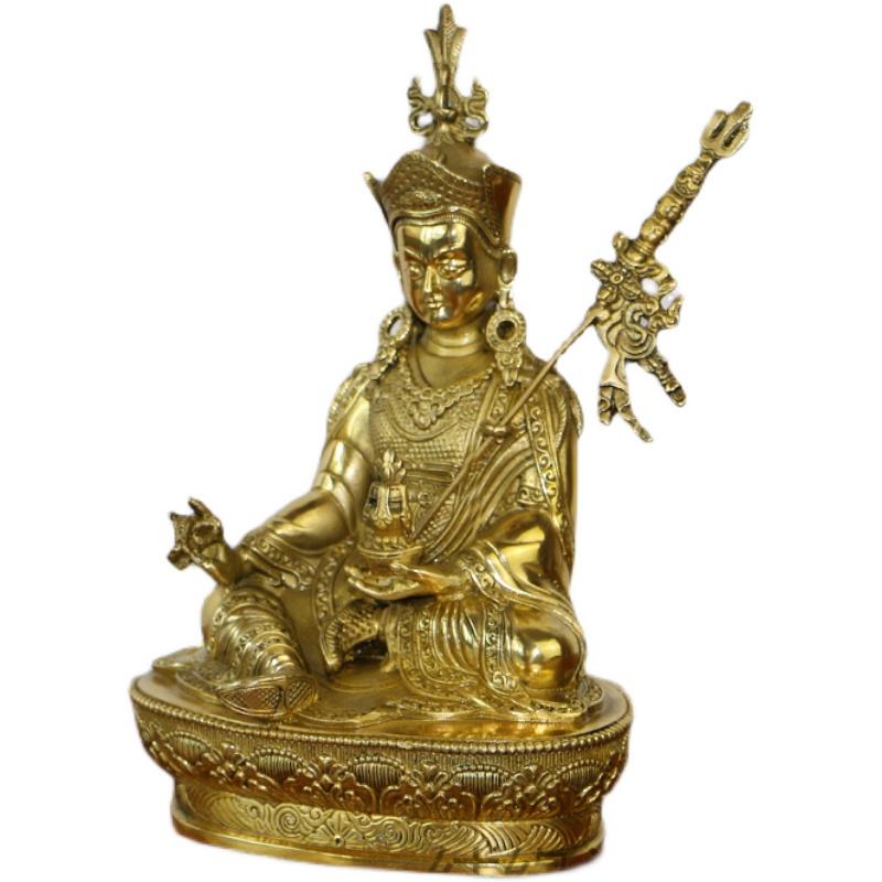 Feng Shui High 21cm Copper Lotus Master Buddha Statue Tibetan Tantric Supplies Decoration