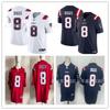 New England Patriots 8 Stefon Diggs Maglia da Football NFL Autentica Uomo Donna Cotone Abbigliamento per Fan Sportivi
