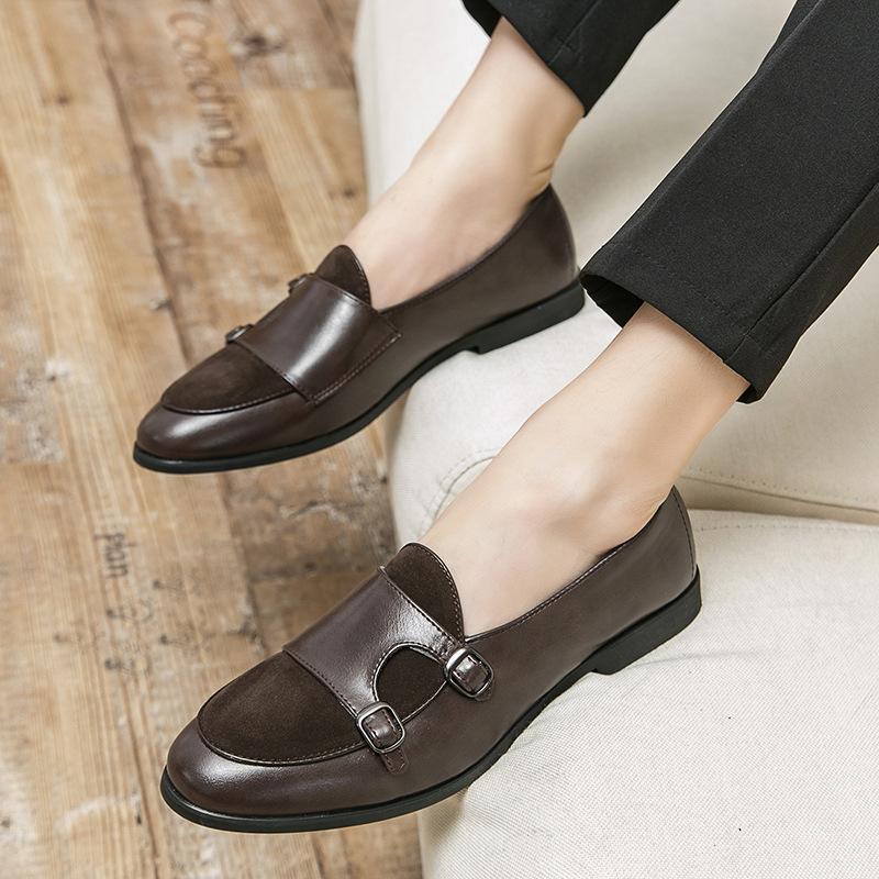 Men's Shoes Large Size New Loafers Fashionable Men's Casual Leather Shoes Trendy British Style Doudou Shoes
