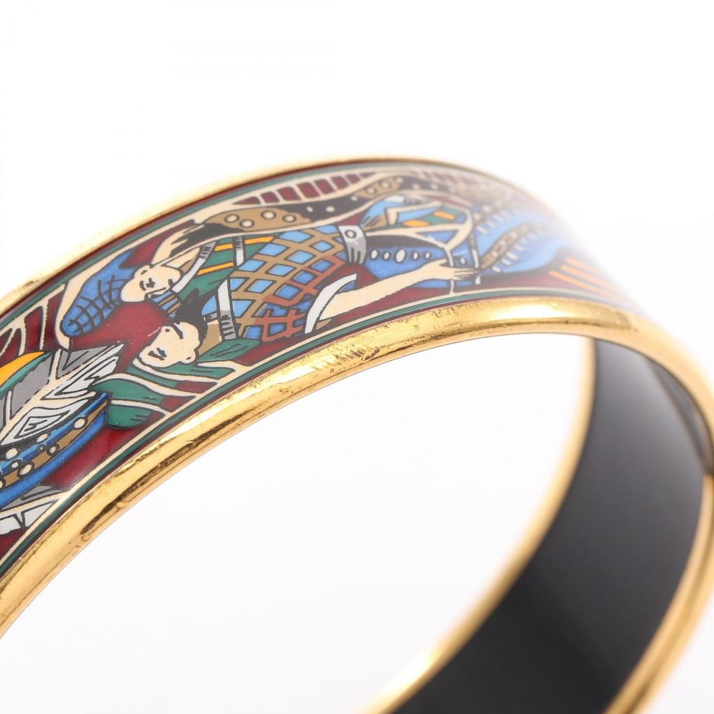 Used HERMES EmailleGM Bangle Gold Plated Cloisonne Gold Multicolor Gold Used Women