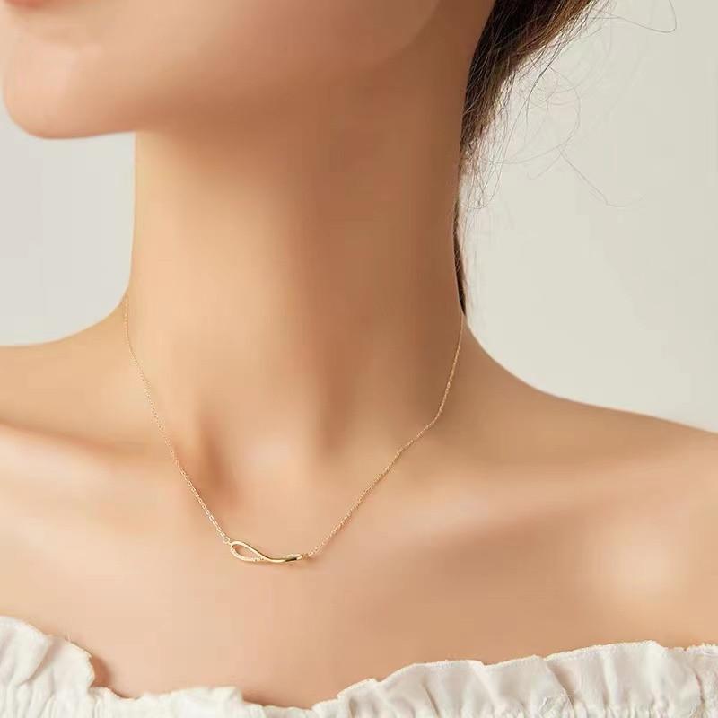 S925 Sterling Silver Necklace for Women Niche Design Simple Elegant Ring Clavicle Chain