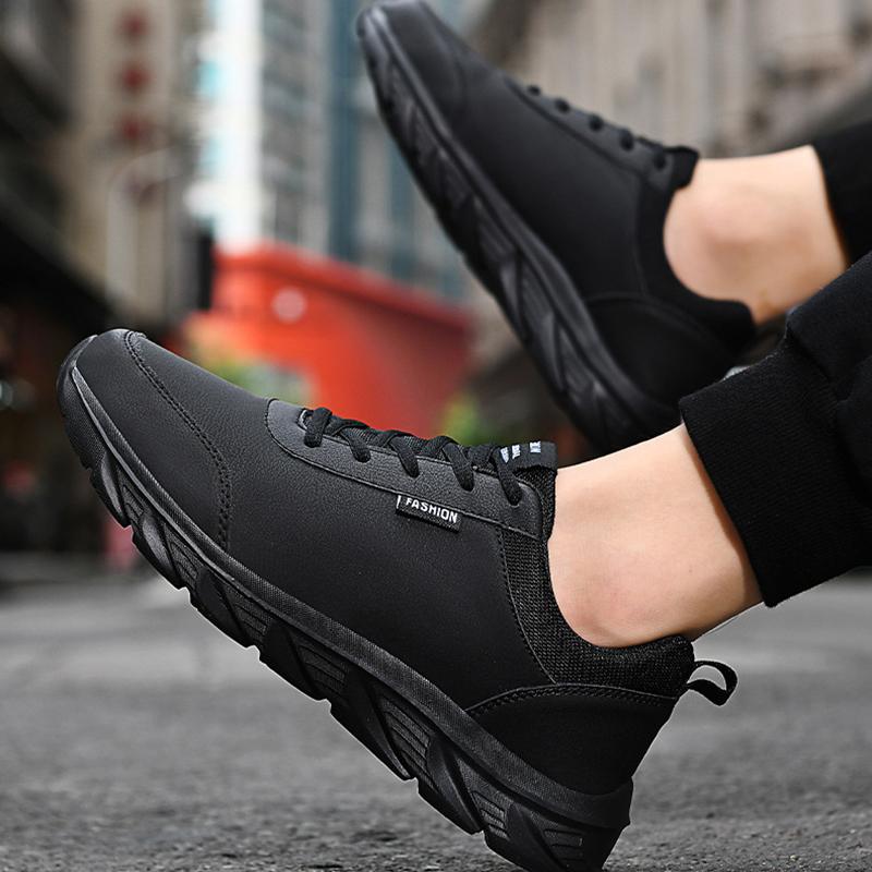 Leather Men Running Shoes Waterproof Athletic Sneakers Men Wear-resistant Men Walking Sport Shoes Zapatillas Deportivos Hombre