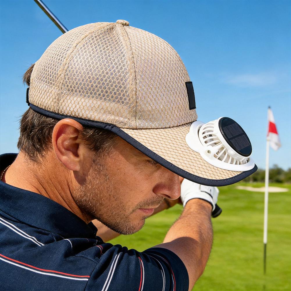 Unisex Solar Fan Baseball Cap USB Rechargeable Cooling Sun Protection Mesh Hat for Summer Travel Outdoor Leisure Sports
