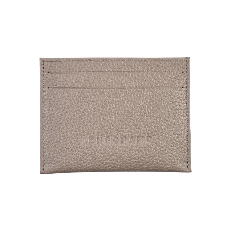 

Longchamp Le Foulonné 10 Solid Color Rolled Grain Leather Card Holder Women Card Holder Gray 3218021P55 Gray